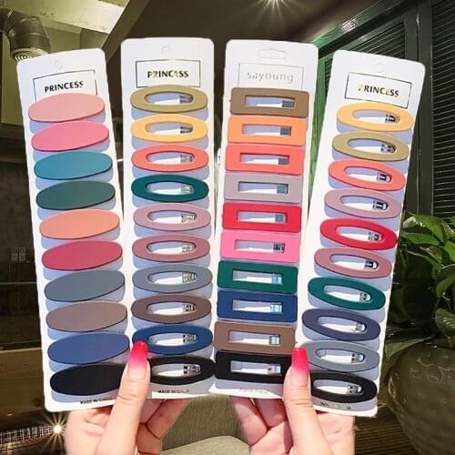 Morandi Frosted Hairclips Fashion New Morandi BB Clips For Women Girl Kid Simple Geometric Waterdrop Hair Barrettes Accessories