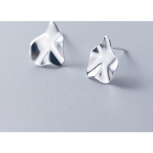 MloveAcc Spring New 925 Sterling Silver Lotus Leaves Stud Earrings for Women Fashion Designer Jewelry Brincos Gift