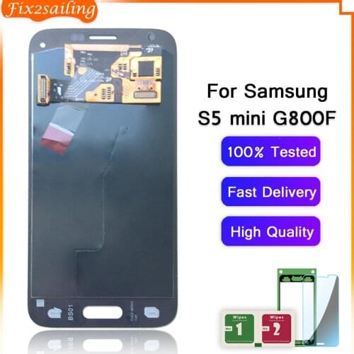 100% Tested Working AMOLED LCD Display Touch Screen Assembly For Samsung Galaxy S5 Mini G800 G800F G800H