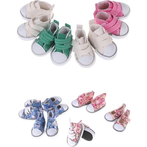 1Pair Handmade Canvas Shoes For 1/6 BJD Doll Fashion Mini Shoes Doll Shoes For Russian DIY Doll Doll Accessories 5cm