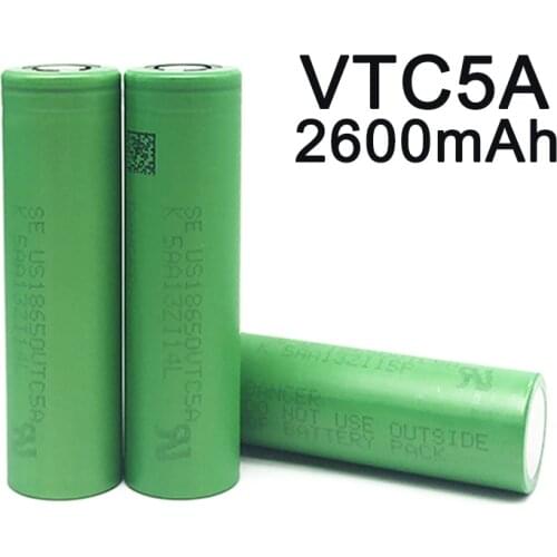 100% New original 18650 2600mAh 25A 3.7v rechargeable li-ion battery VTC5A 18650 flat/button top for Power tools/flashlights