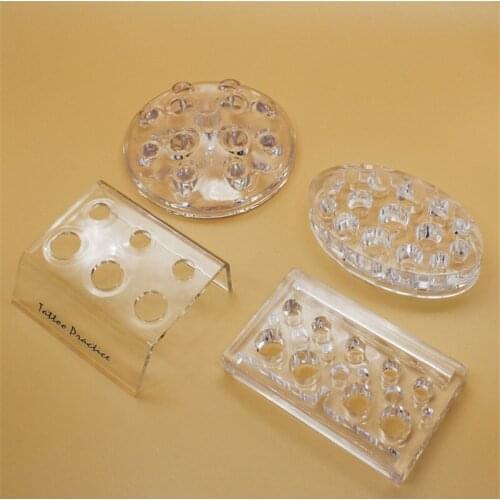 4pcs Kits Tattoo Ink Cup Holder Stand Tattoo Machine Pen Gun Holder Acrylic and Plastic For Permanent Makeup Eyebrow Lips Cups