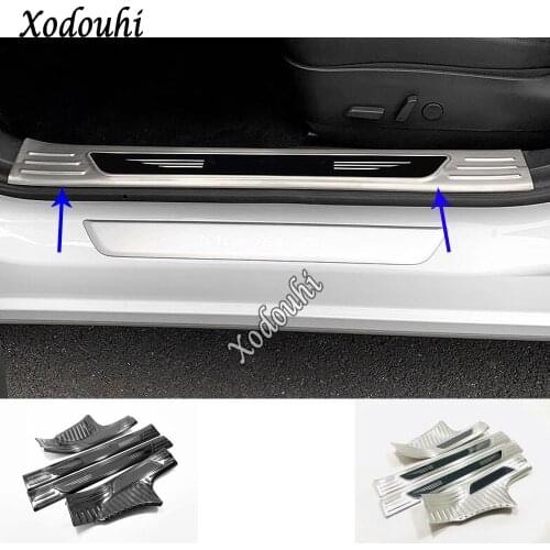 For Tesla Model 3 Model3 2018 2019 2020 Car Cover Stainless Steel Pedal Door Sill Scuff Plate Cover Inner Built Threshold 4pcs