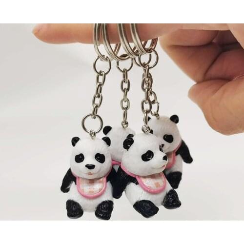 Classic Keychain Silicone Panda Decoration Black Fashion Cartoon Bag Hand Rope Pendant Multicoloured Keychain Cute Couple A173