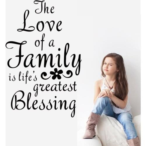 Kids Wall Decals Quote The Love Of A Family Kitchen Living Room Wall Poster Windows Wall Stickers Children House Decoration Y-91