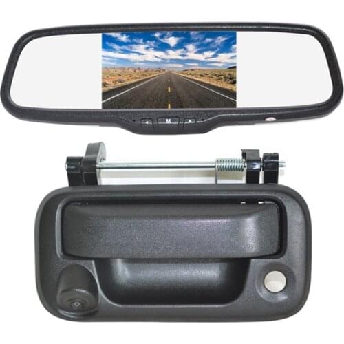 Vardsafe VS150C | Tailgate Handle Reverse Backup Camera + Clip-on Rear View Mirror Monitor for Ford F150 F250 F350 F450 F550