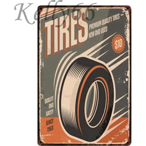 [ Kelly66 ]Metal Sign TIRES Tin Poster Home Decor Bar Wall Art Painting 20*30 CM Size y-1592