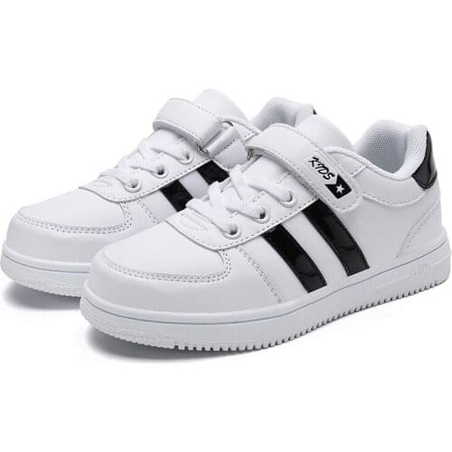 Flat Shoes Children Shoes Kids Breathe Boys Sneaker Trainers Casual shoe Baby School PU Leather White sport Girl Sneaker Toddler