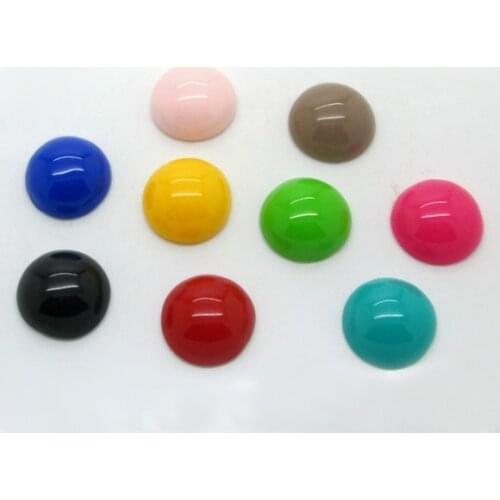 50Pcs Mixed Resin Round Decoration Crafts Flatback Cabochon Scrapbooking Fit Hair Clips Embellishments Beads Diy