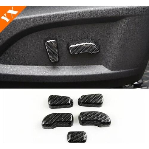 LHD For Infiniti QX60 ABS Chrome/Carbon Car Seat adjustment Switch Cover Trim Sticker Car 2014 15 16 17 2018 accessories 5pcs