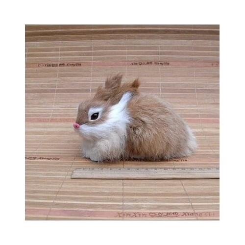 Small simulation yellow rabbit toy polyethylene&furs lovely rabbit model gift about 14x9x10cm 2561
