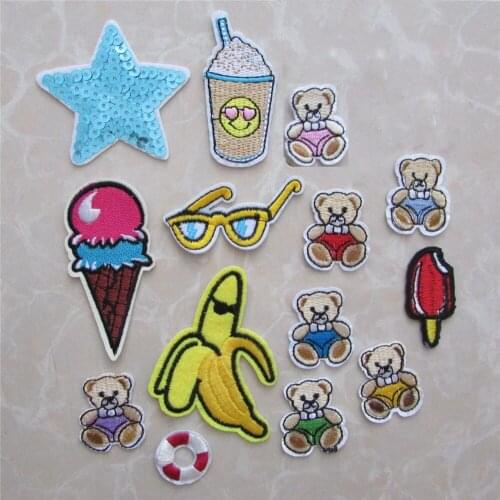 15 kind mixture fashion popular patch hot melt adhesive applique embroidery patches stripes DIY clothing accessory C707-C721