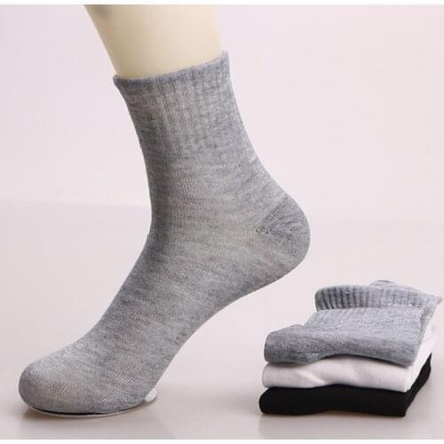 Men Business Casual Cotton Socks Spring Summer Autumn Winter Crew Socks Male Breathable Socks Black Grey White