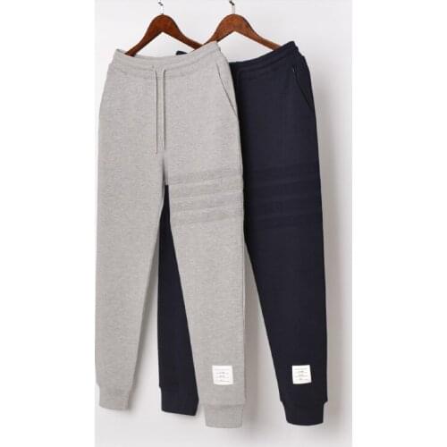 2021 New Fashion TB THOM Brand Tracksuit Bottoms Mens Casual Pants Cotton Sweatpants Men Joggers Pants Spring Sports Trousers