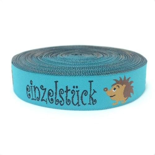 NEW wholesale 5/8 '(16 mmx10yards) 100% Polyester Woven Jacquard Ribbon blue hedgehog KTZD15102806