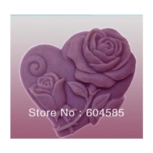 New Heart Rose Craft Art Silicone Soap mold Craft Molds DIY Handmade soap molds