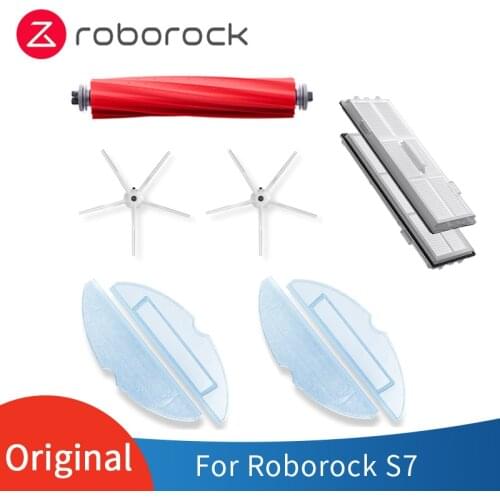 Original Roborock S7 Spare Parts Washable Filter Screen Detachable Rubber Main Brush Mop Side Brush Main Brush Cover Accessories