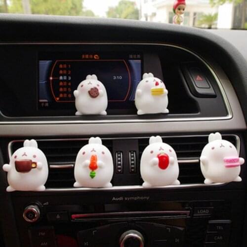 Fat Rabbit Car Vents Perfume Clip Air Freshener Automobile Interior Fragrance Cute Cartoon Dolls Car Ornament Accessories Gift
