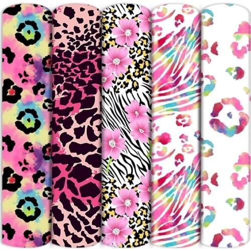 Custom Polyester Cotton Pink Leopard Print PatchworkTissue Sewing Quilting Fabrics Needlework Material DIY Handmade,1Yc19925