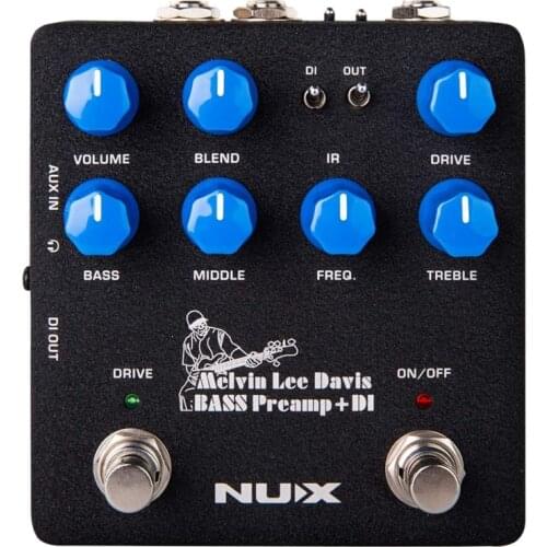 NUX Melvin Lee Davis NBP-5 Dual Switch Bass Pedal Bass Preamp,DI Box,Impulse Response (IR) Loader,Audio Interface in One