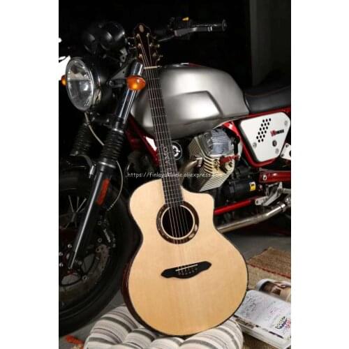 Professional Full Solid Guitar,41 " Cutaway Jumbo guitar with Solid Spruce Top/ Solid Rosewood Body,Cupid shell pattern mosaic