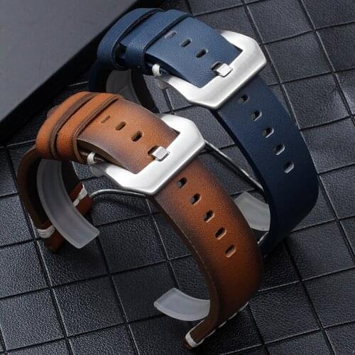 Comfortabl Genuine leather bracelet Leather Watchband Black Brown 18mm 20mm 22mm 24mm Quick Release Watch Belt Cowhide Handmade