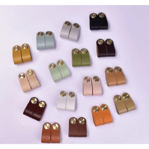 12 Colors Nordic Furniture Drawer Knob Brass Wardrobe Cupboard Cabinet Handle Door Pulls Eco-Friendly Artificial Leather
