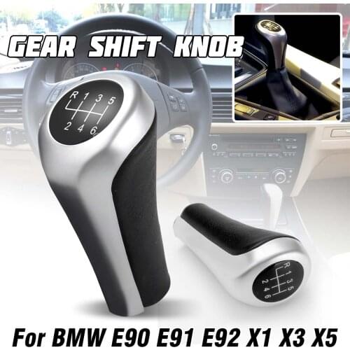6 Speed Gear Shift Knob Gear Shifter Lever Handle Stick 25117566267 For BMW E46 E81 E82 E87 E90 E91 E92 X1 X3 X5