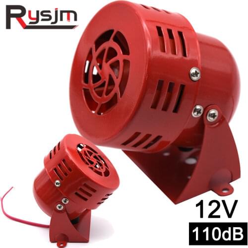 Red Air Raid Siren Horn Alarm 110dB Driven Air Raid Siren Horn Alarm Loud Air Horn for Car Boat Truck Motorcycle Speaker 12 Volt