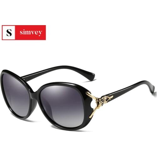 Simvey 2020 Classic Womens Oversized Sunglasses Brand Designer Polarized Sunglasses Ladies Rhinestone Temple Shades Eyewear
