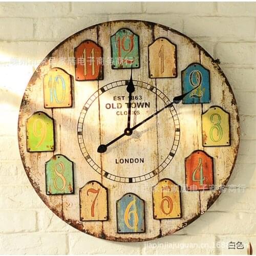 Specials! 150 yuan decorative wall clocks color digital disc surface living room wall clock wholesale market