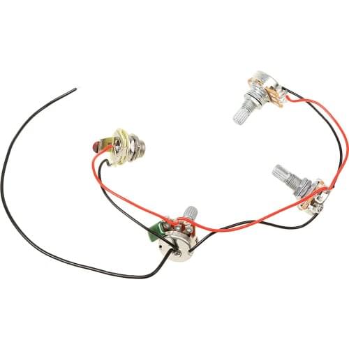 Tooyful Set of Wiring Harness Prewired 2 Volume 1 Tone Copper Bush 500K Pots for JB Jazz Bass Guitar Parts Music Lovers