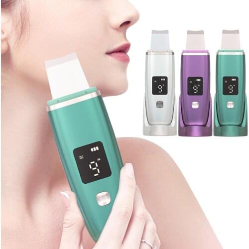 Ultrasonic Skin Scrubber Deep Face Cleaning Machine Peeling Shovel Facial Pore Cleaner Face Spatula Skin Scrubber Lift Machine