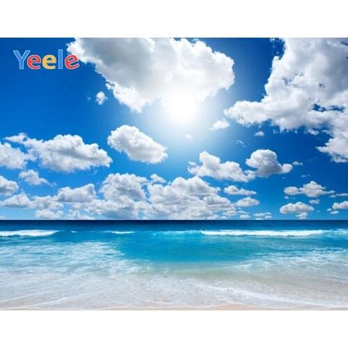 Summer Tropical Sea Ocean Seaside Beach Sky Cloud Scenery Backdrop Vinyl Photography Background For Photo Studio Photophone Prop