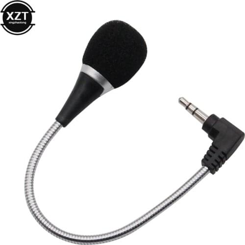 Omnidirectional Metal Microphone 3.5mm Jack Flexible Microphone Mini Audio Mic for Computer Laptop for Skype Chat