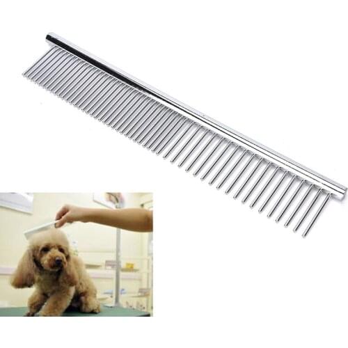 1pc Comb Long Hair Shedding Grooming Flea Comb Pet Puppy Dog Cat Stainless Steel