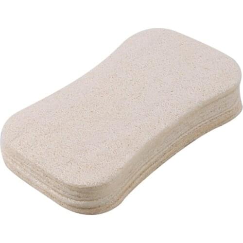 10 Pcs Natural Loofah Dishwashing Cloth Scrub Pad Dish Pot Easy to Clean Sponge Kitchen Clean Brushes Scrub Pad