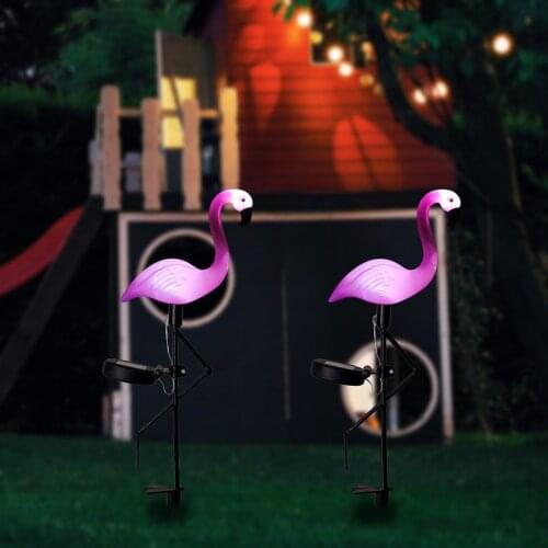 3Pack Solar Flamingo Stake Light Lantern Solar Powered Pathway Lights Outdoor Waterproof Garden Decorative Lawn Yard Lamp