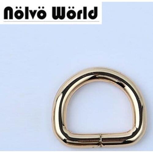 50pcs 5 colors 4.0mm 20X16mm 2cm d ring,3/4 inch Gold color round edge non welded d ring,alloy metal belt open ring buckle