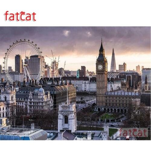 FATCAT 5d diy diamond painting london city view full square round drill diamond embroidery sale mosaic art decoration AE2212