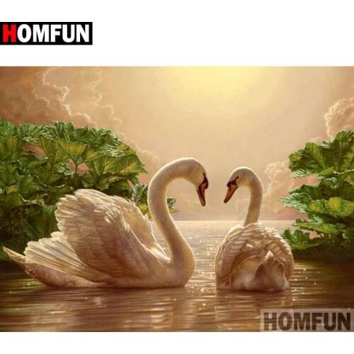 HOMFUN Full Square/Round Drill 5D DIY Diamond Painting "Animal goose" Embroidery Cross Stitch 3D Home Decor Gift A11002