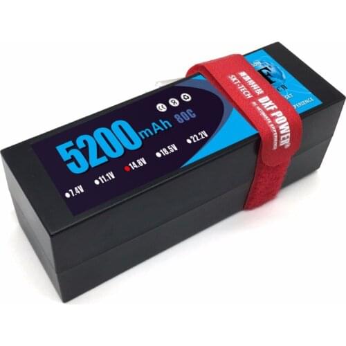 DXF Lipo Battery 4s 14.8V 5200mAh 80C MAX 160C Hard Case For 1:8 1:10 RC Car E Buggy Truggy TRX Car