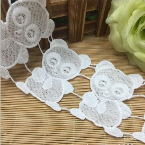Cusack 3 yards 6.5 cm Ivory Panda Shape Lace Trim Lace Applique for Clothes Home Textiles Apparel DIY Crafts Sewing Lace Fabric