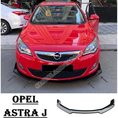 For Opel Astra J Front Bumper Attachment Lip 2009-2016 Piano Glossy Black Splitter Diffuser Universal Spoiler Bumper