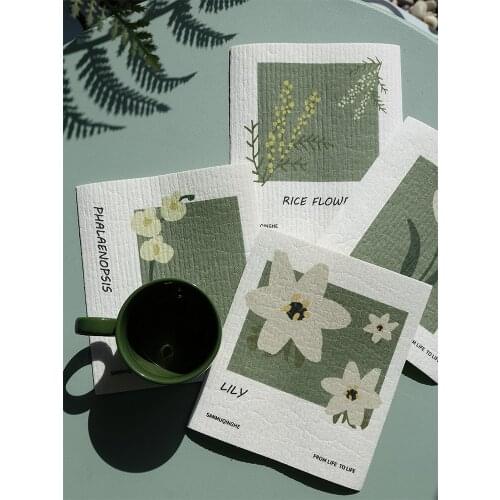 Wood pulp cotton cloth dish cloth absorbent wool dry wet amphibious kitchen clean cloth stained with oil easy to clean