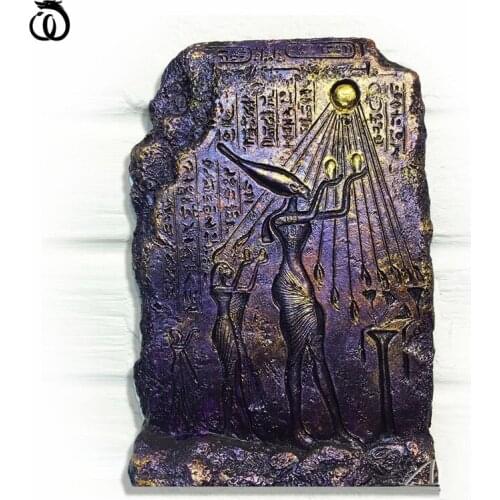 Egypt Akhenaten Character Arts Sculpture Relief Wall Hanging Decoration Resin Craft Home Decor Living Room Birthday Gift R7255