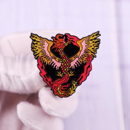 Cartoon Phoenix Enamel Novelty Laple Pin Brooches Badge Fashion Accessories