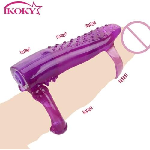 IKOKY Vibrating Cock Ring Penis Rings Clitoris Stimulate Tongue Licking Massager Tongue Vibrator Sex Toys for Couples Products