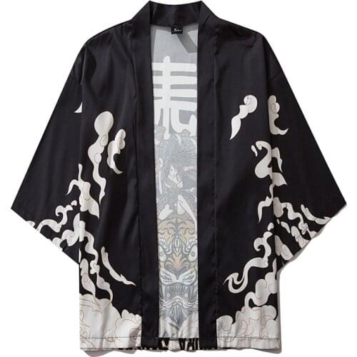 Kimono Tiger Print Cardigan Cosplay Shirt Japanese Summer Fashion Harajuku Cardigan Samurai Costume Clothing Blouse Haori Yukata