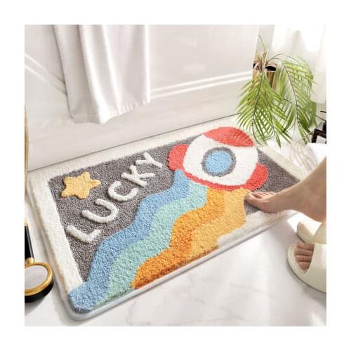 Nordic Carpet Area Rugs Funny Bathroom Bedroom Floor Rainbow Mats Welcome Doormat home decoration Cute Egg shape Bathroom Rug